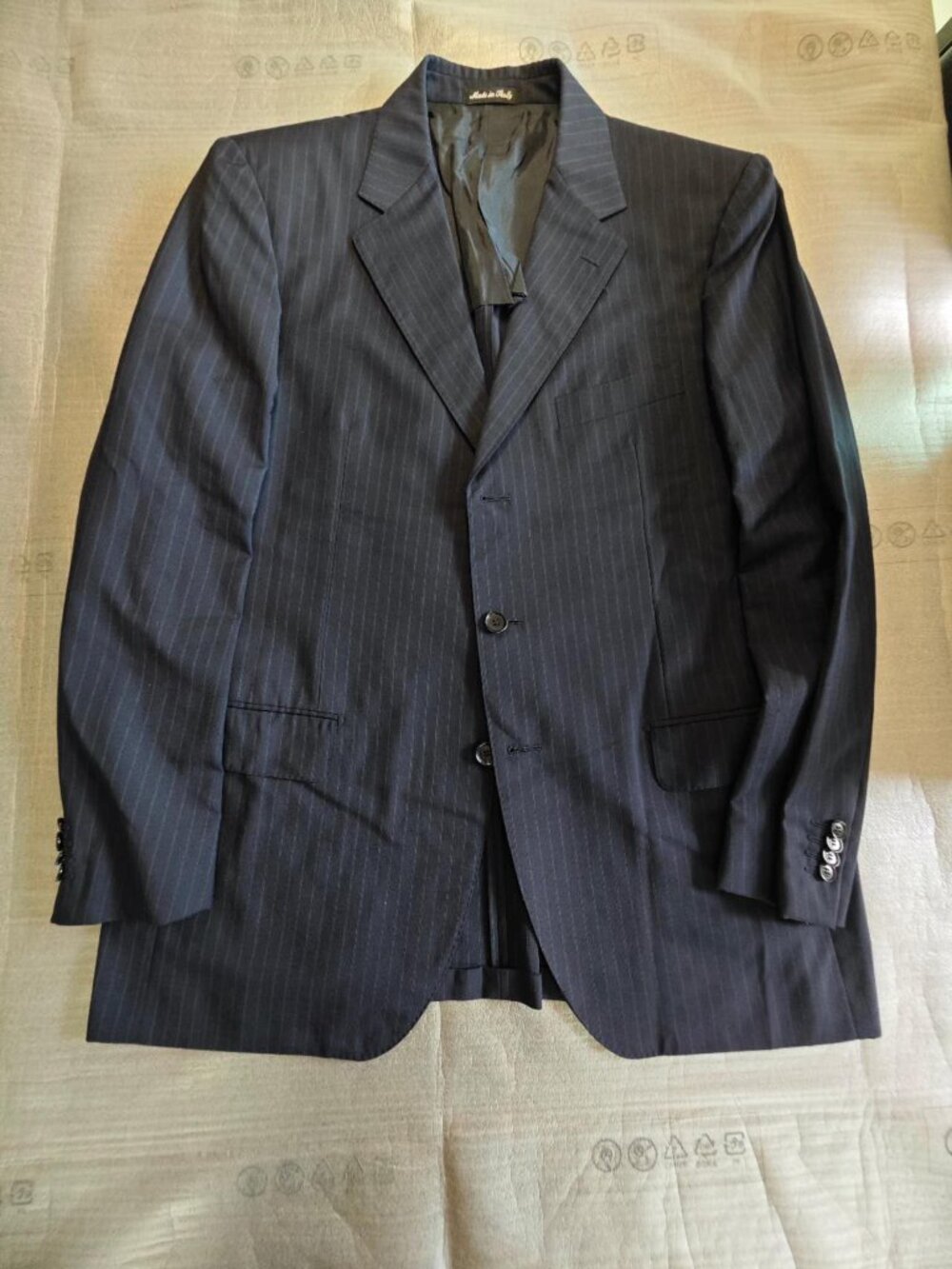 Pal Zileri darkest blue pinstripe two-piece size 56 suit